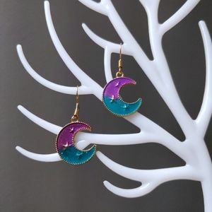 Crescent Moon Earrings - NWT Purple, Blue, & Gold